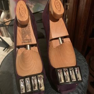 Prada Purple suede diamond heels